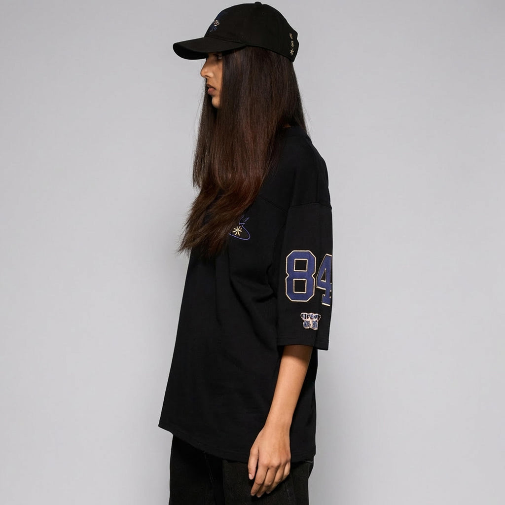Camiseta Concreat Jungle Cuello V Oversized Negra