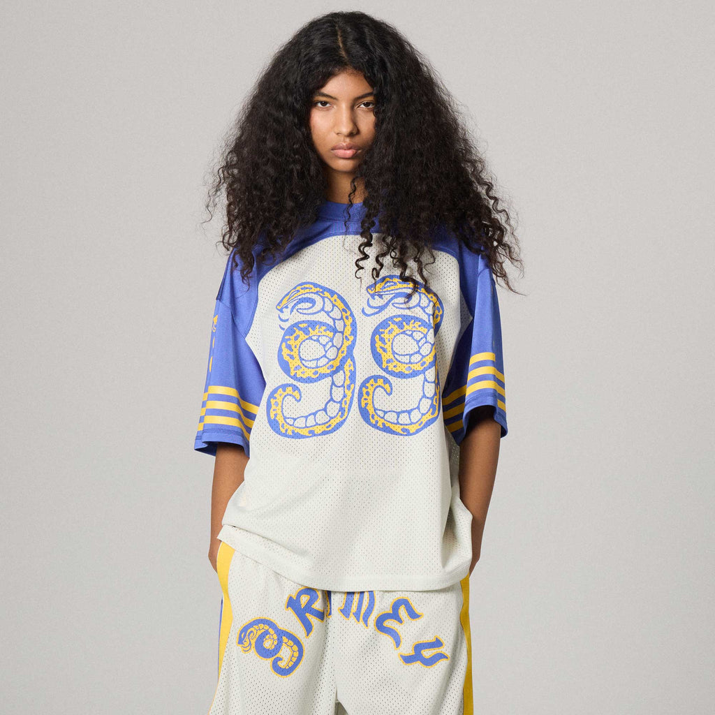 Droppin Science Mesh Boxy Football Jersey Off-White