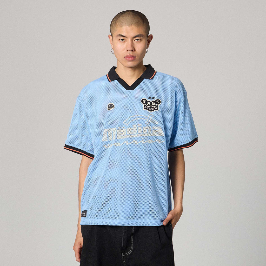 Machetazos The Warrior Boxy Mesh Soccer Jersey Blue