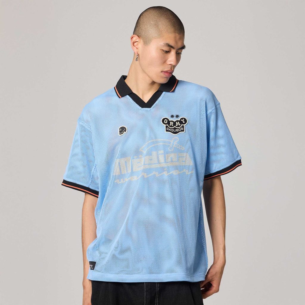 Machetazos The Warrior Boxy Mesh Soccer Jersey Blue