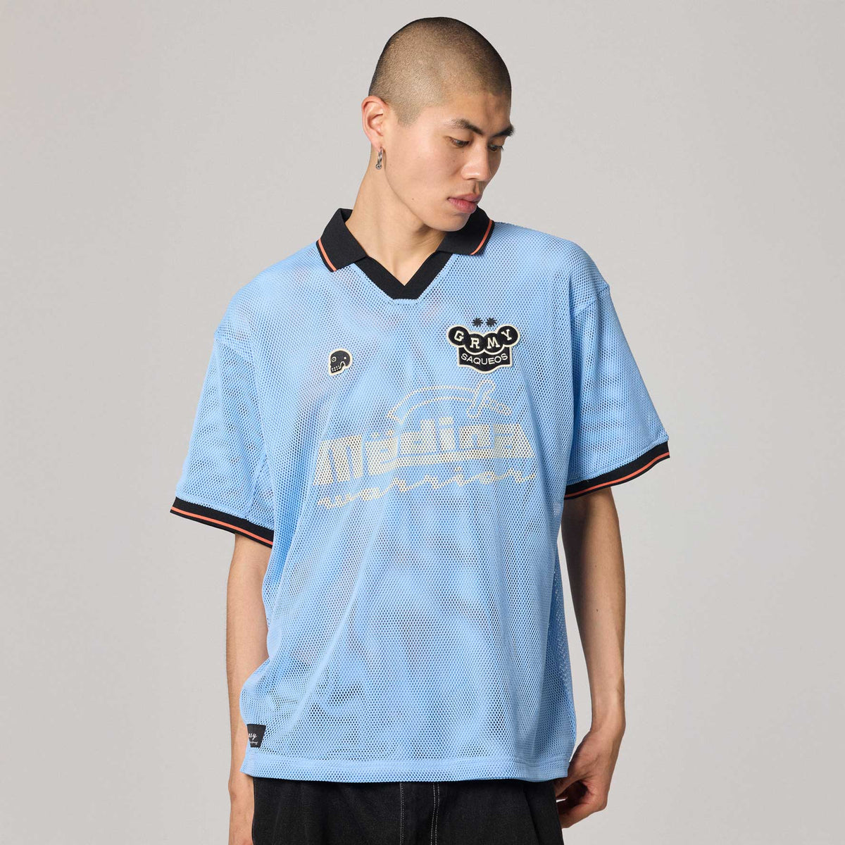 Machetazos The Warrior Boxy Mesh Soccer Jersey Blue