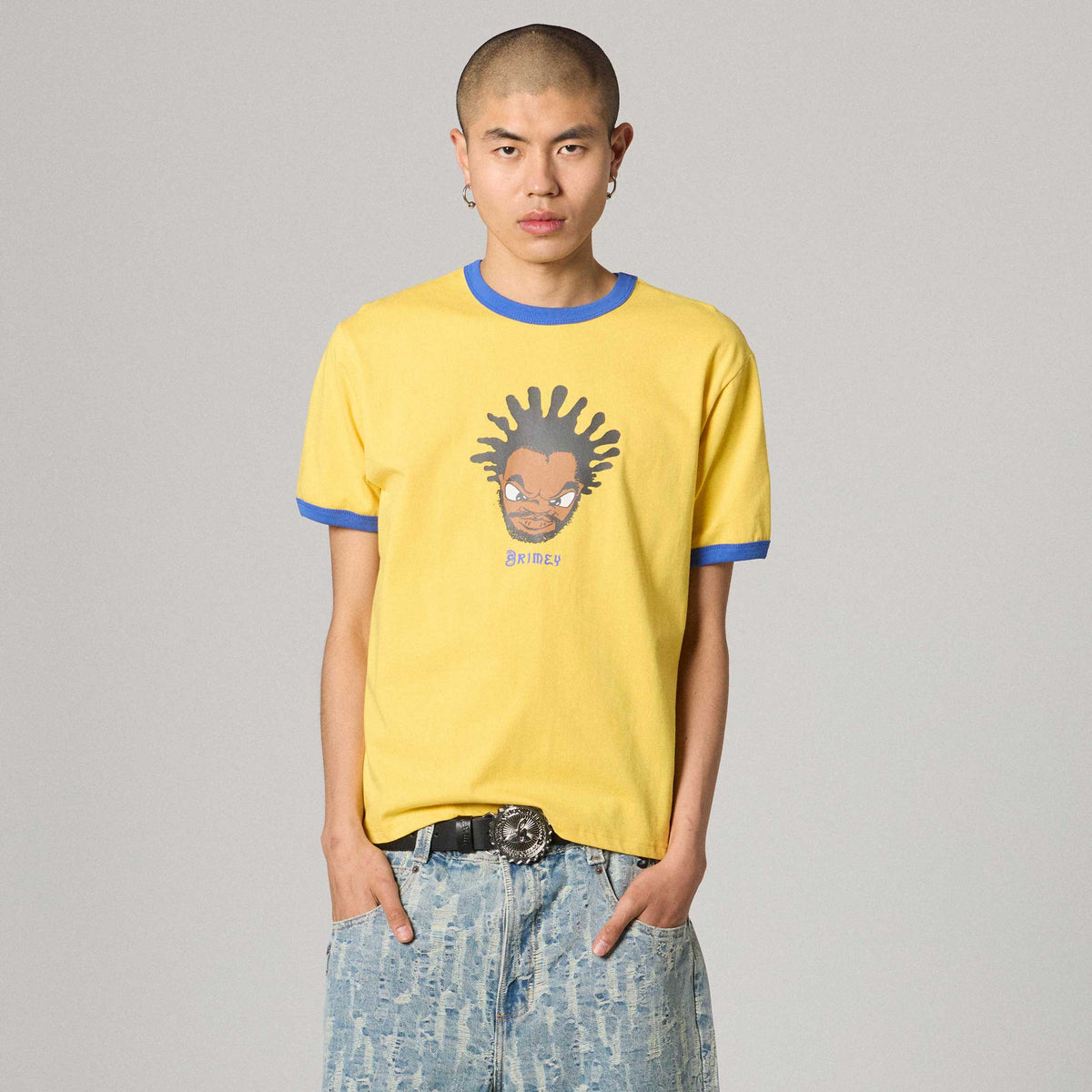 Camiseta Droppin Science Ringer Amarilla