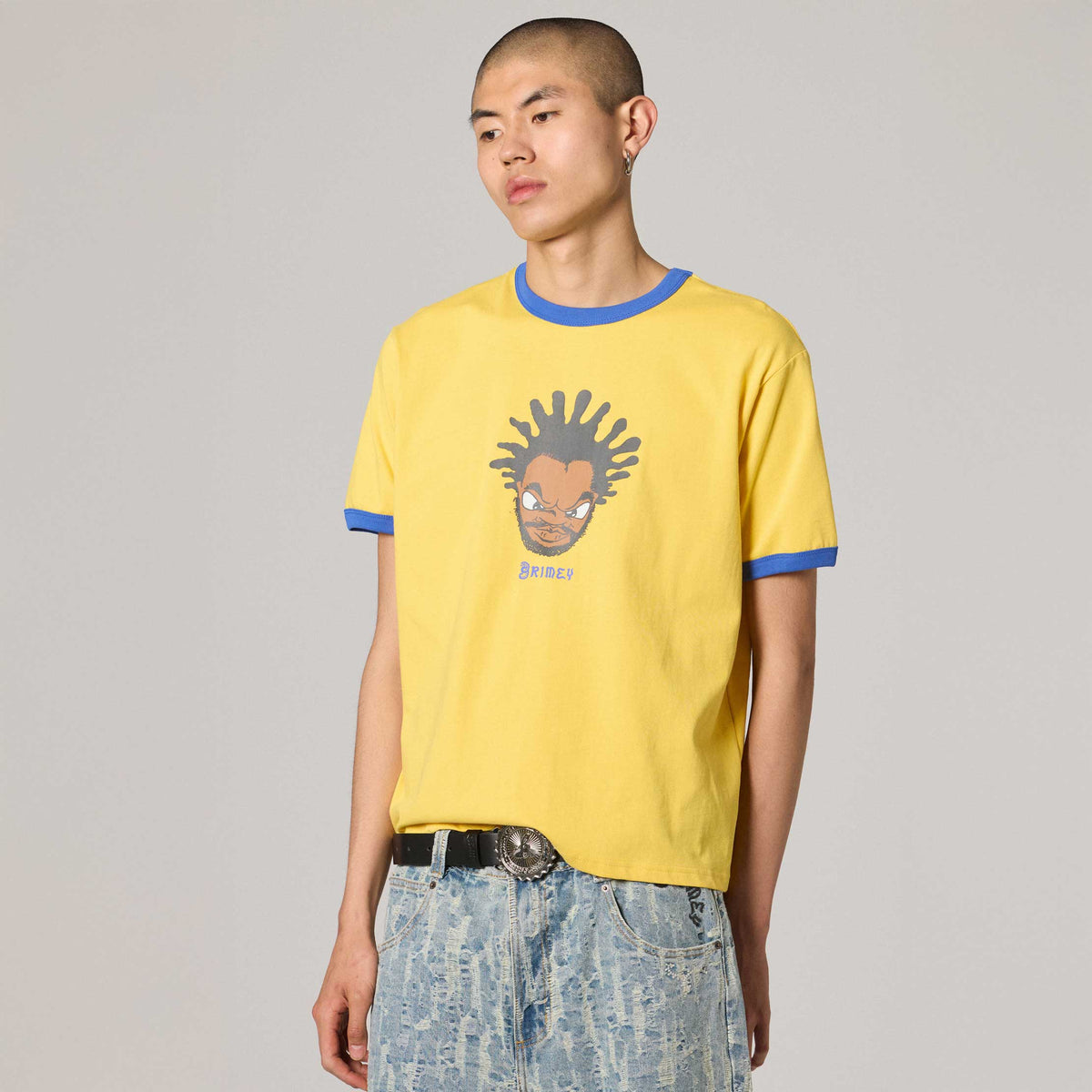 Camiseta Droppin Science Ringer Amarilla