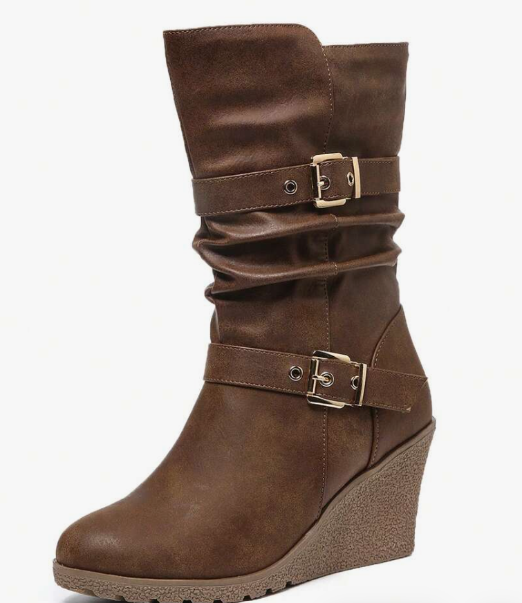 Trindade | Botas Chelsea de cuña con hebilla, de puntera redonda