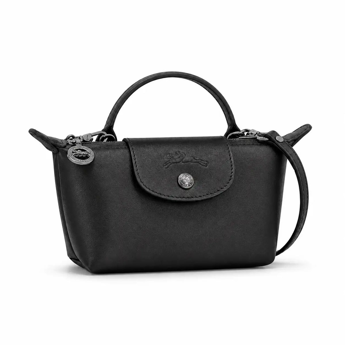 Parisien | Mini Bolso de Piel Negro con Asa