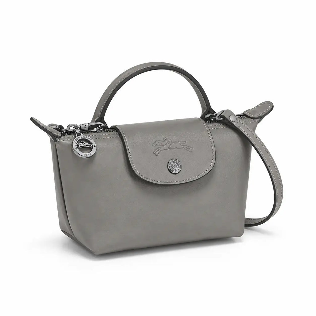 Parisien | Mini Bolso de Piel Gris con Asa