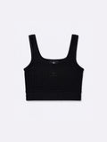 Crop Top de Punto Negro