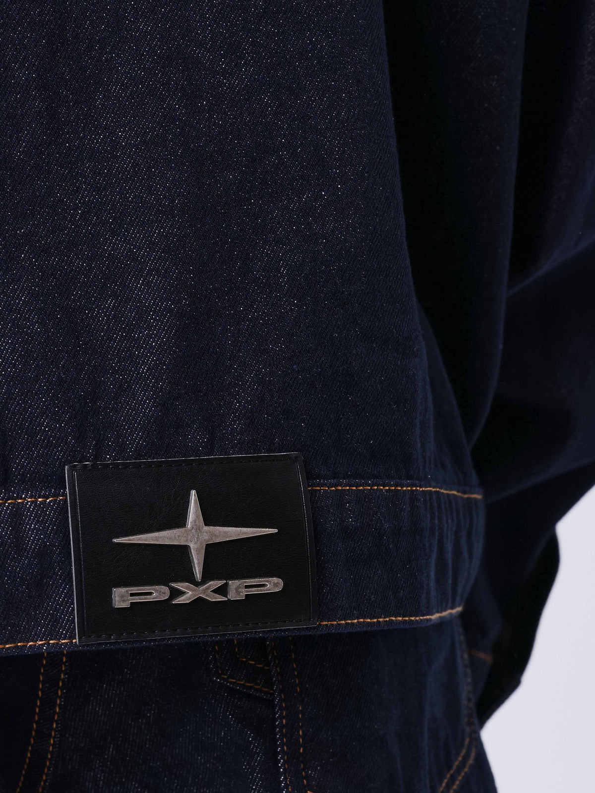 Oversized Ecru Denim Jacket with Polaris Stitching