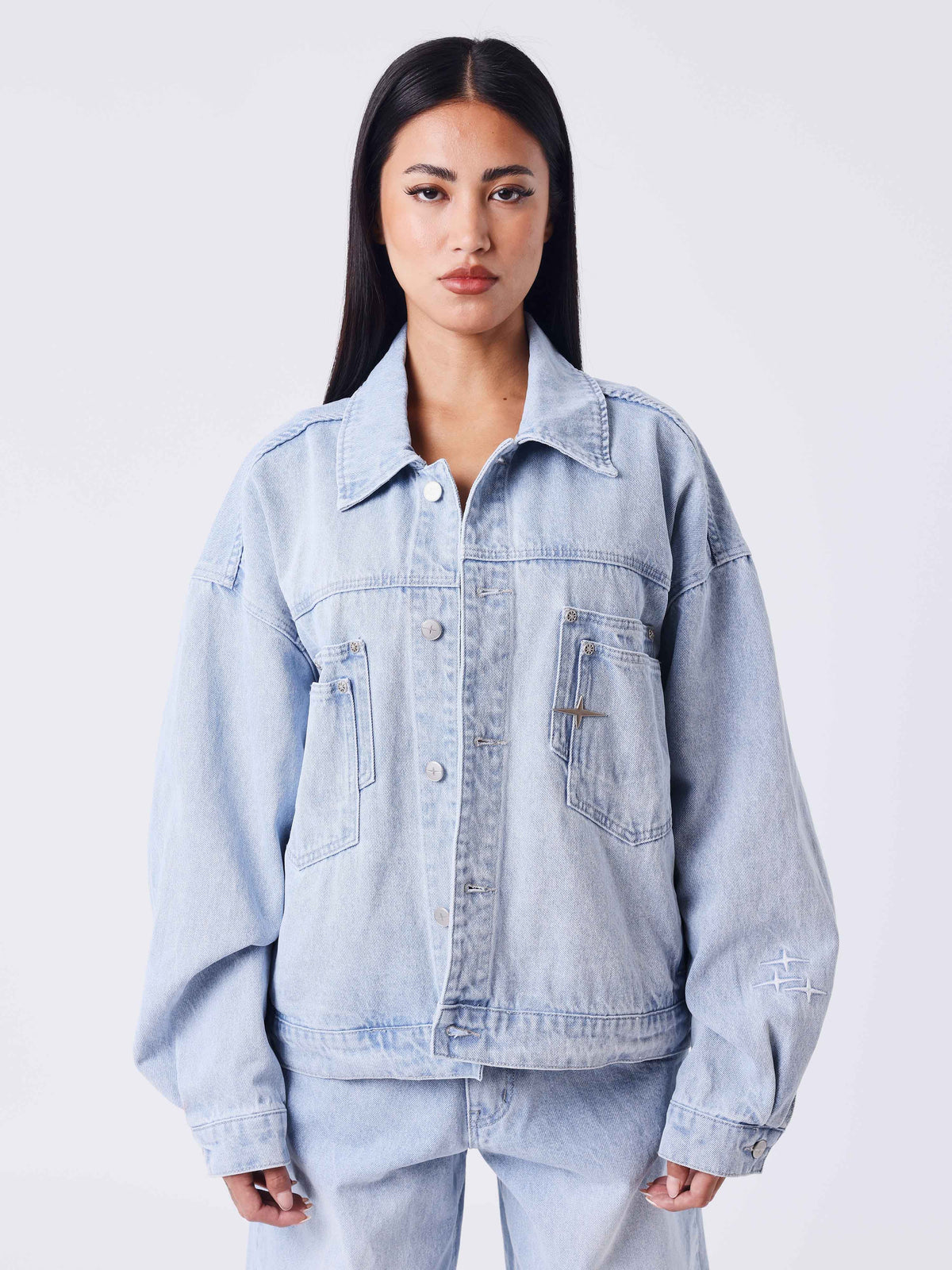 Chaqueta Oversize Vaquera Azul Desgastada Polaris