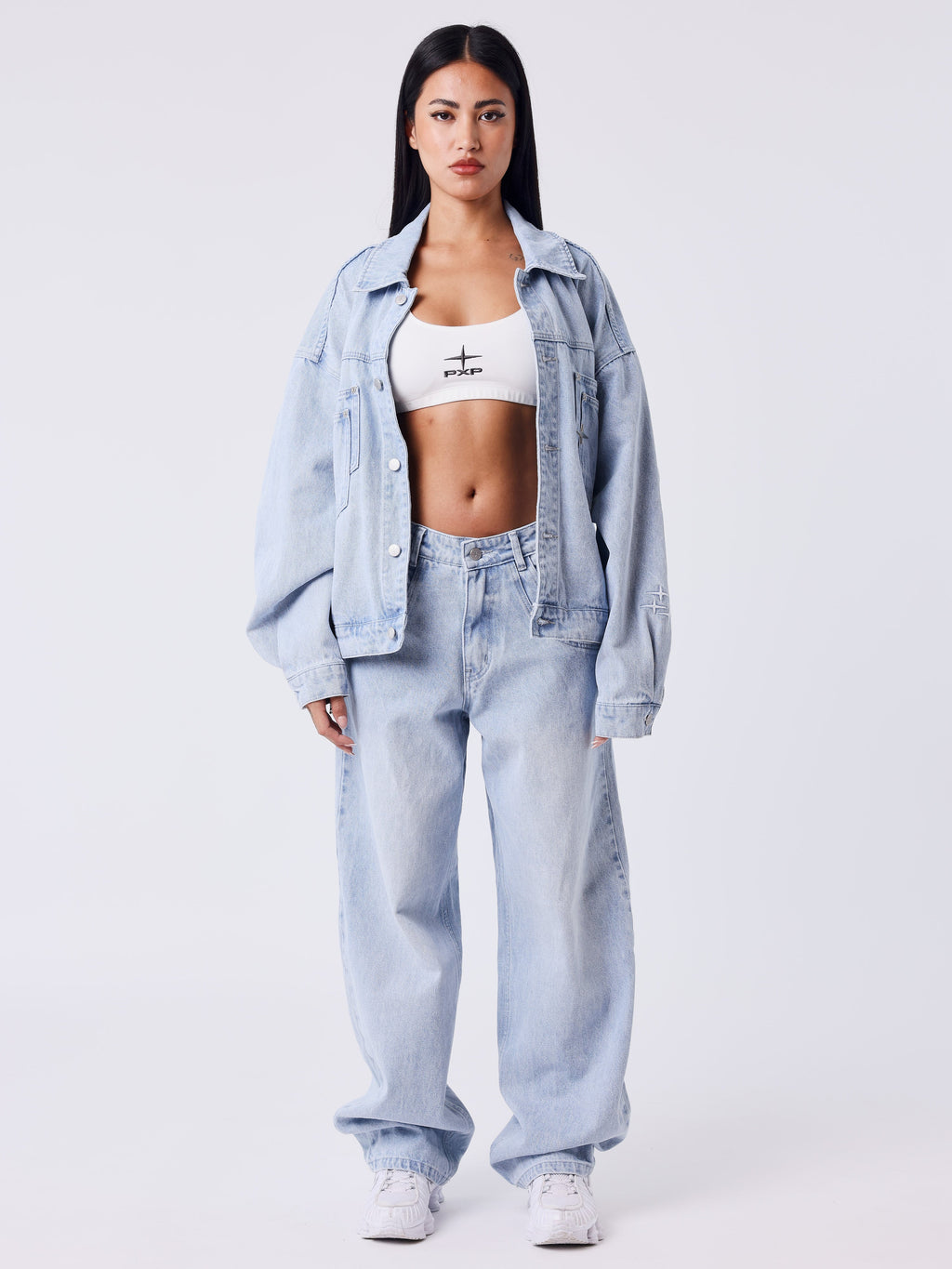 Faded Blue Barrel Denim Jeans