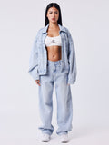 Faded Blue Barrel Denim Jeans
