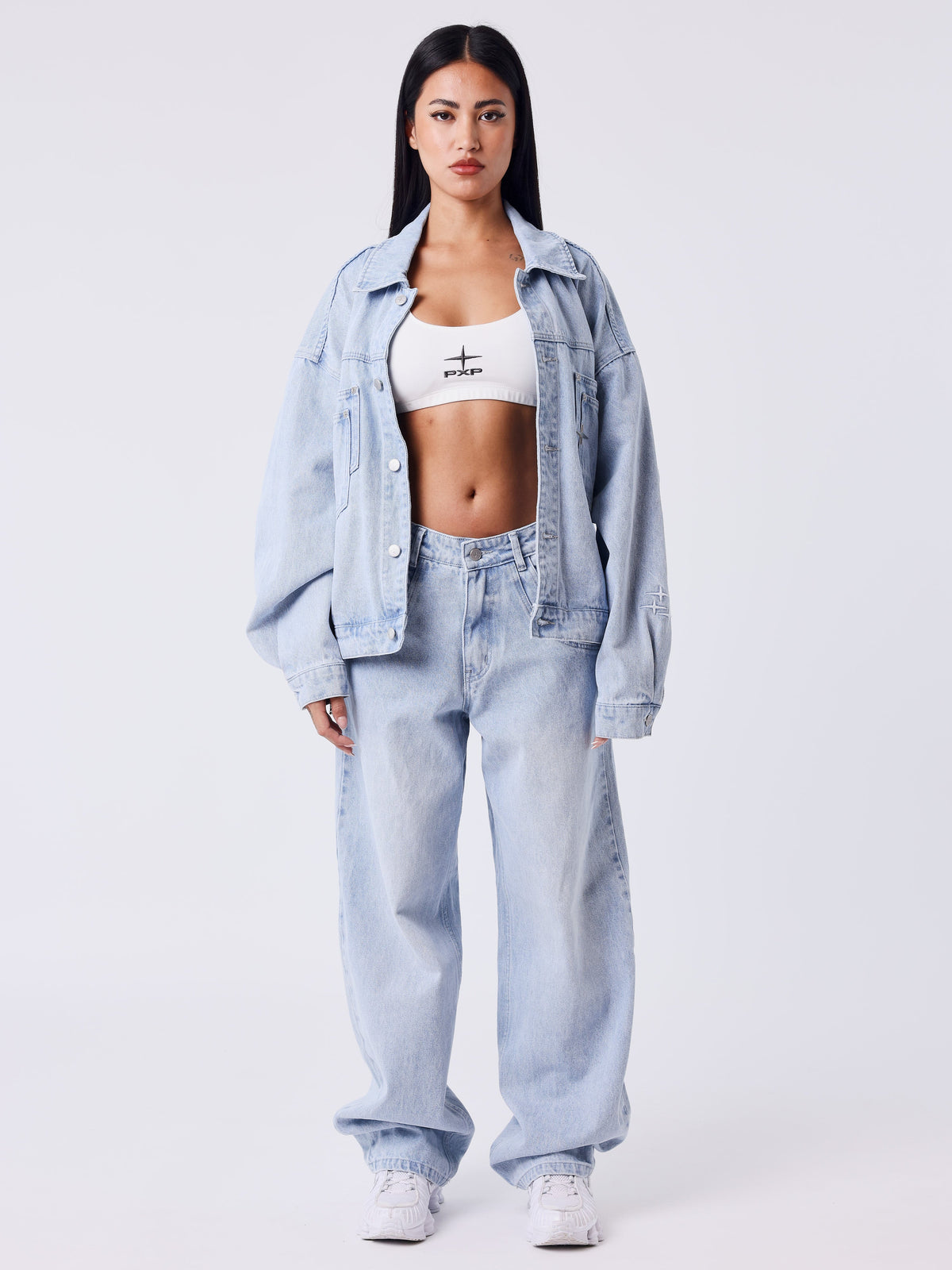 Faded Blue Barrel Denim Jeans