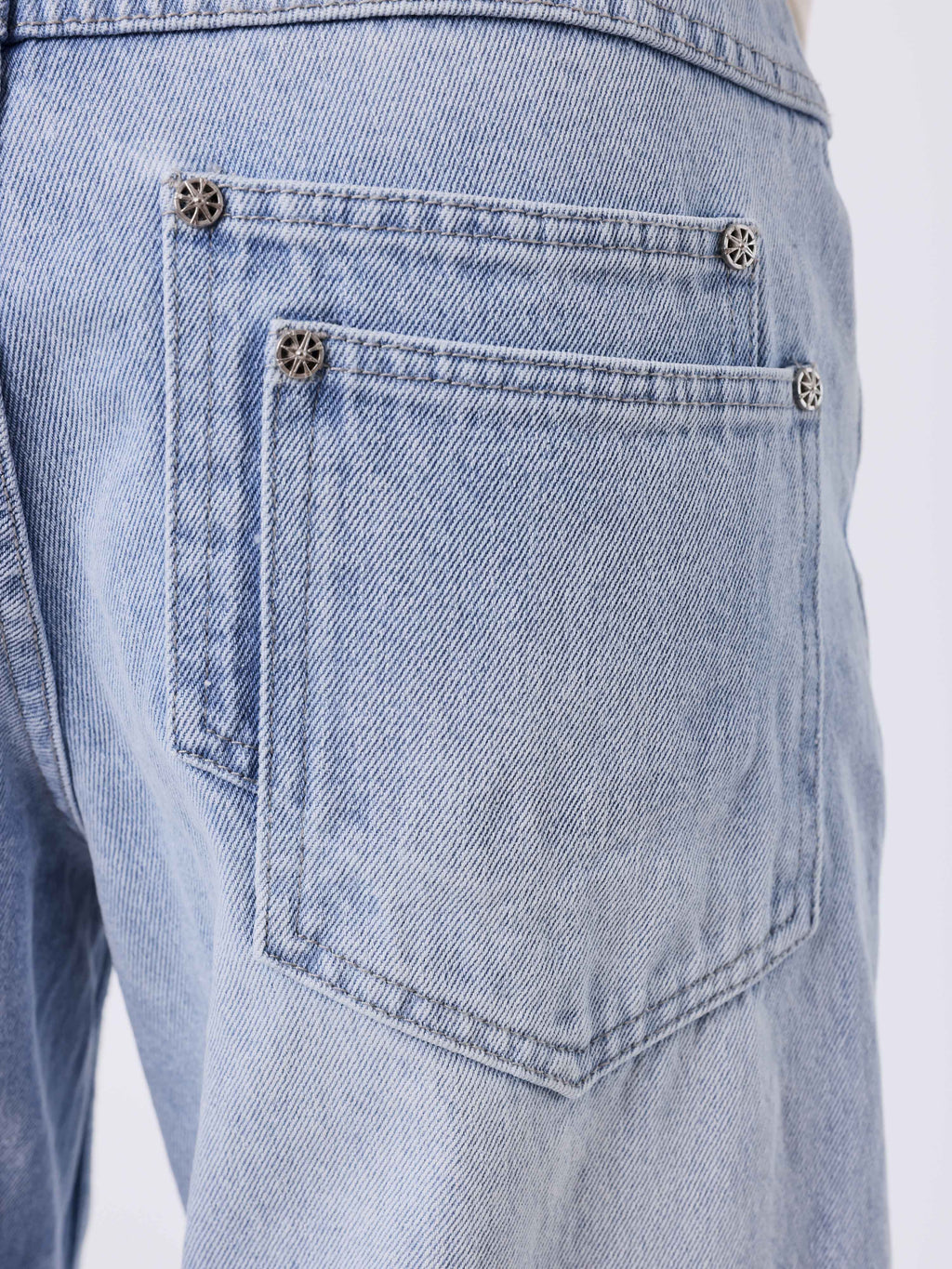 Faded Blue Barrel Denim Jeans
