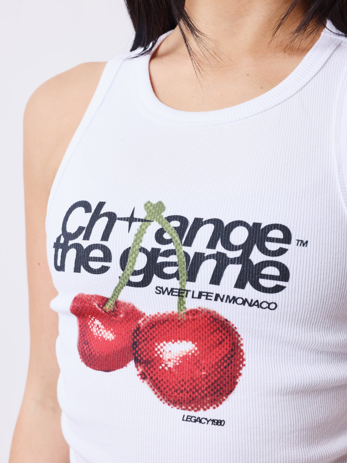 Top Estampado Cerezas Blanco