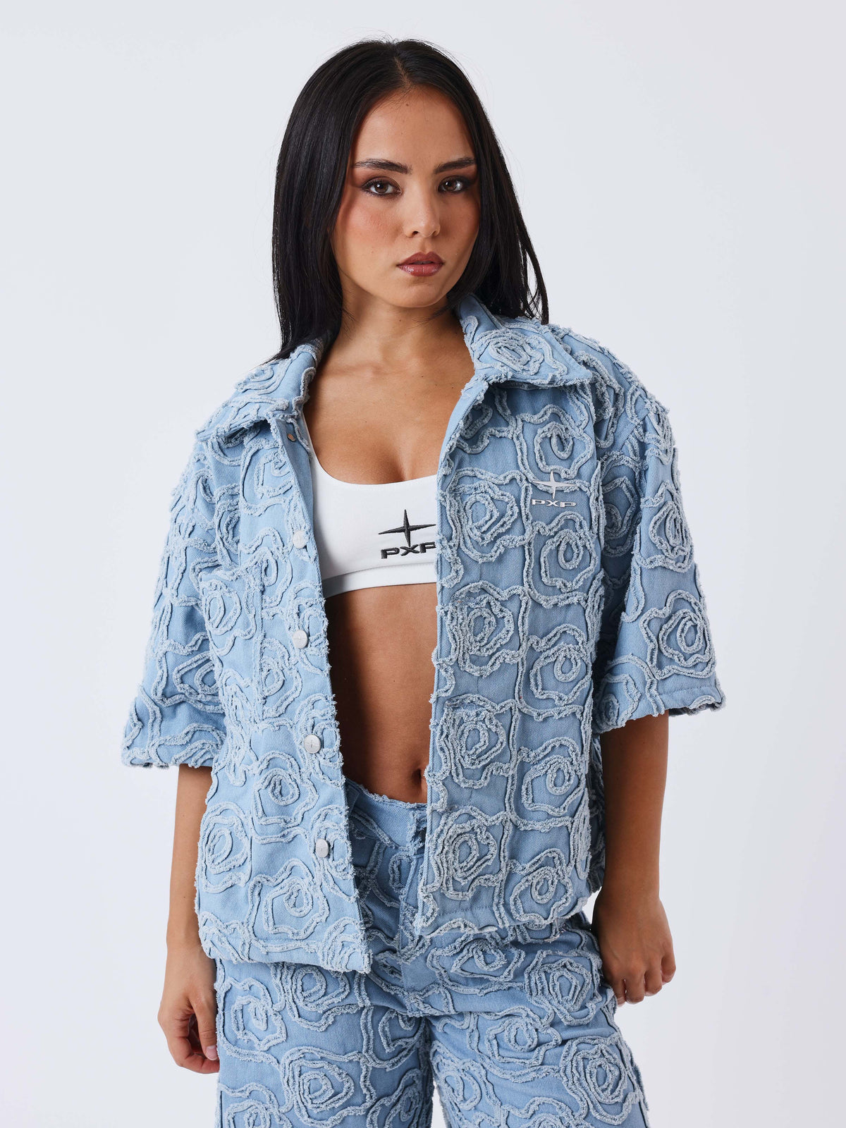 Camisa Vaquera Manga Corta Cloudy