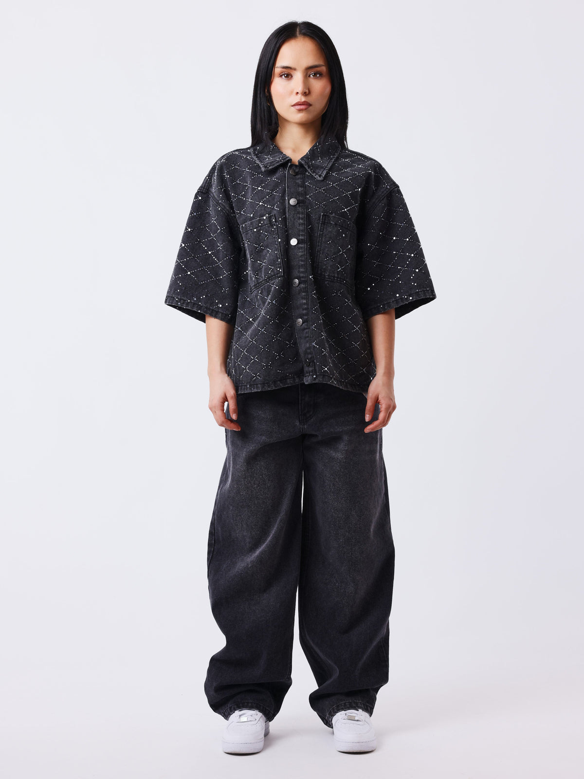 Sobrecamisa Vaquera Manga Corta Precious Gris