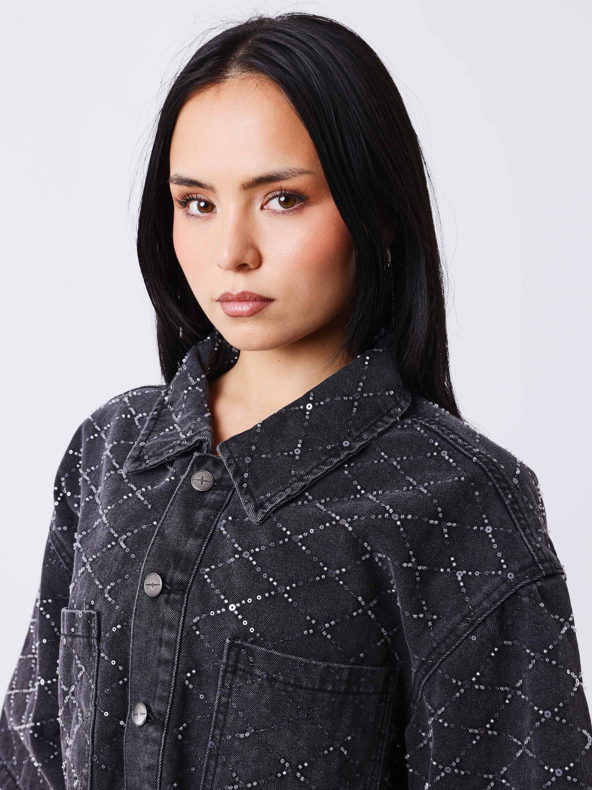 Sobrecamisa Vaquera Manga Corta Precious Gris