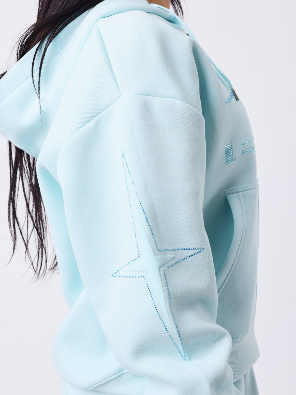 Sudadera con Capucha y Cremallera con Strass