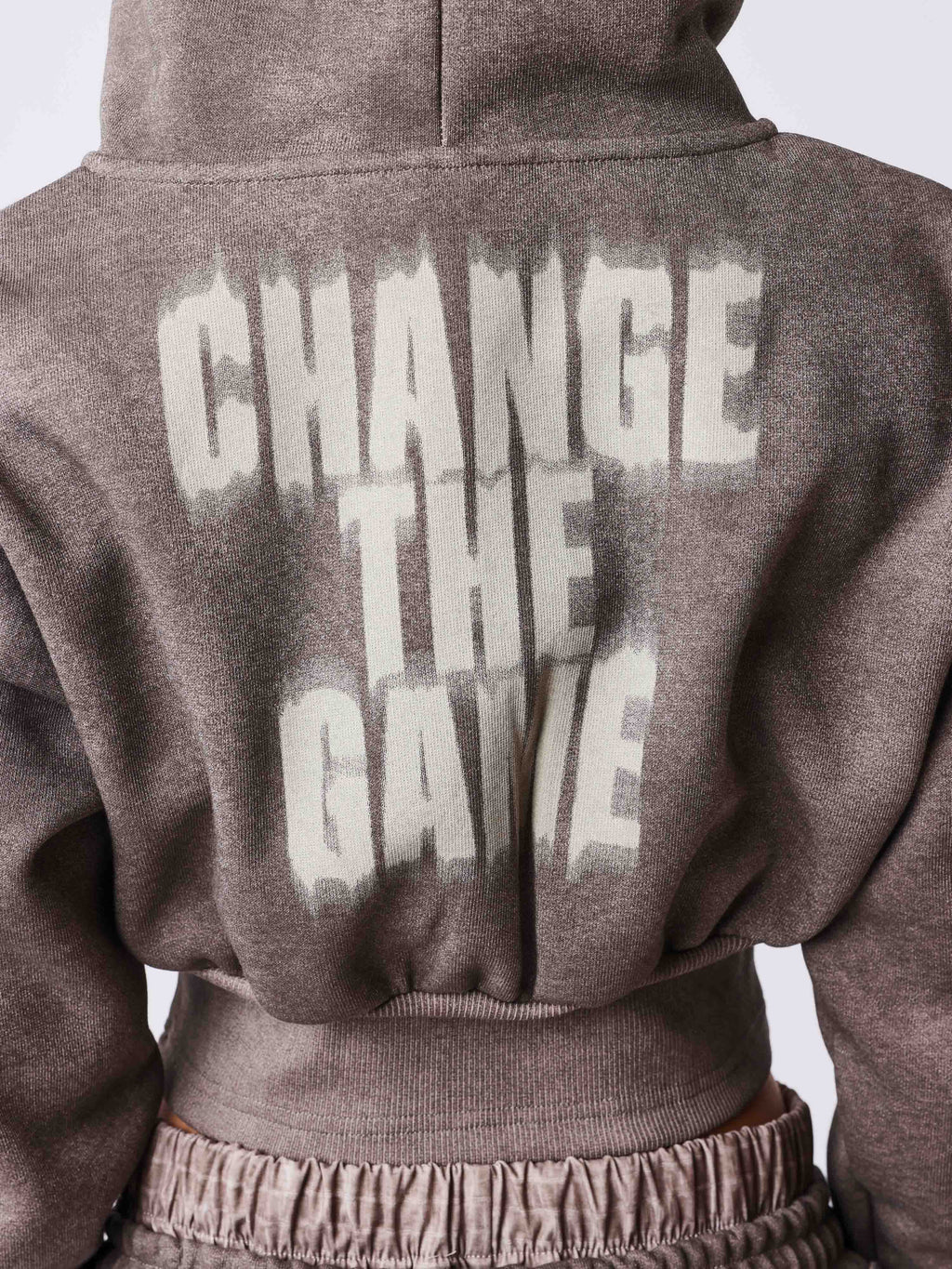 Illusion Cropped Zip-Up Hoodie