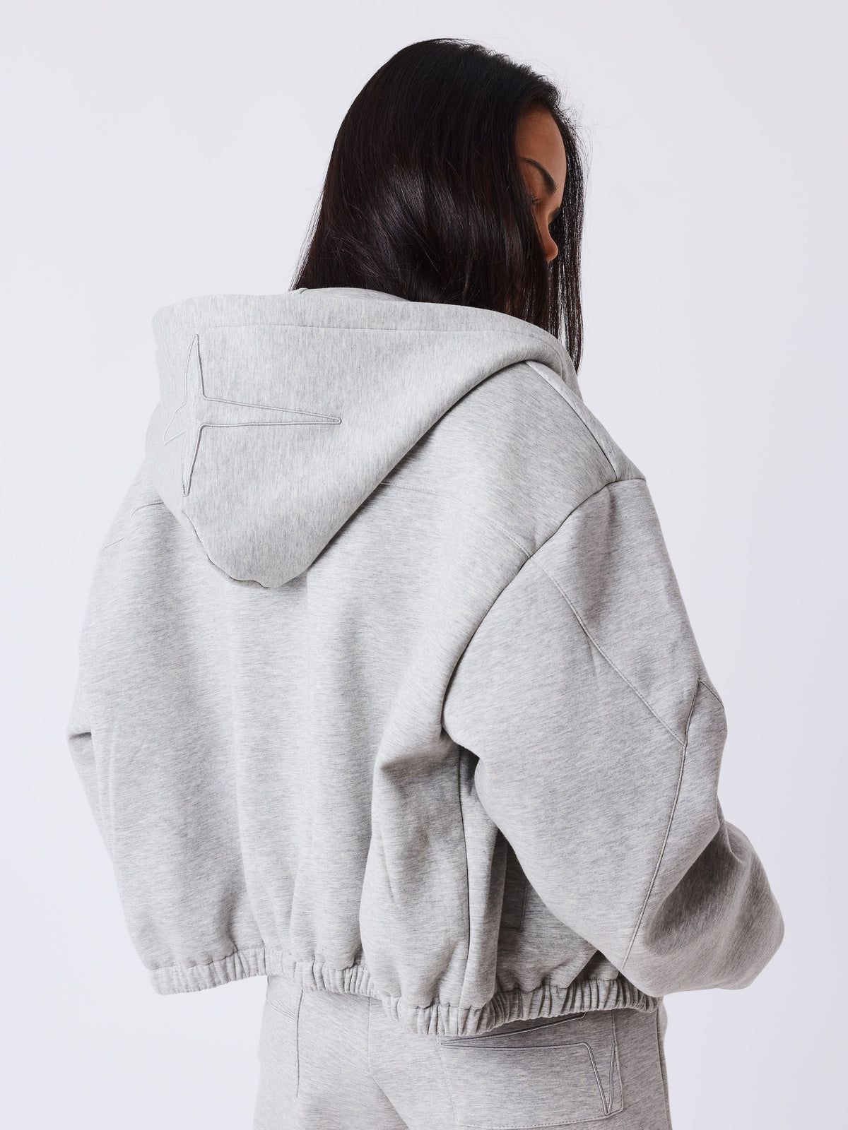 Chaqueta Boxy con Cremallera Natural