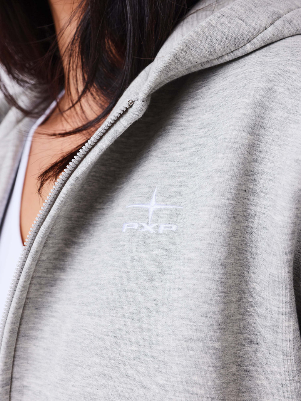 Chaqueta Boxy con Cremallera Natural