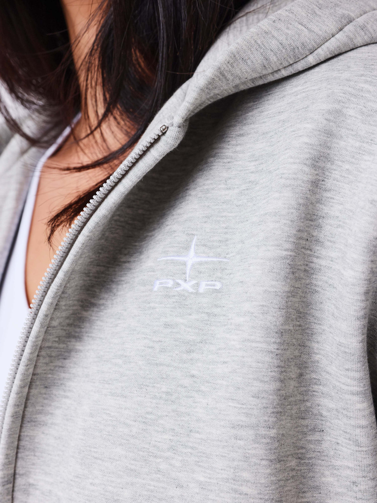 Chaqueta Boxy con Cremallera Natural