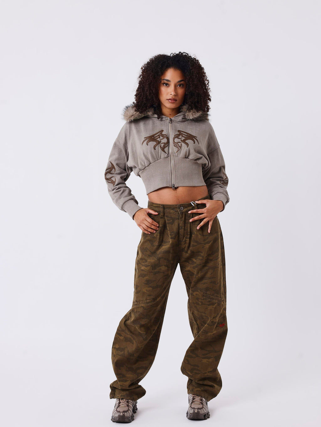 Chaqueta con Cremallera de Pelo Natural