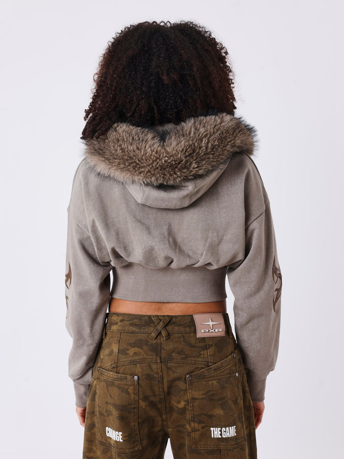 Chaqueta con Cremallera de Pelo Natural