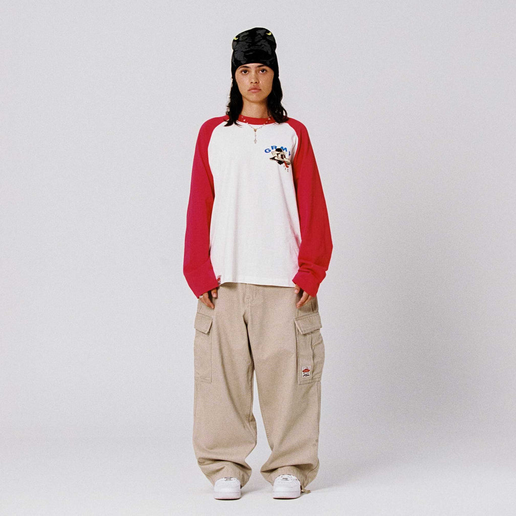 Red Wild One Raglan Long Sleeve T-Shirt