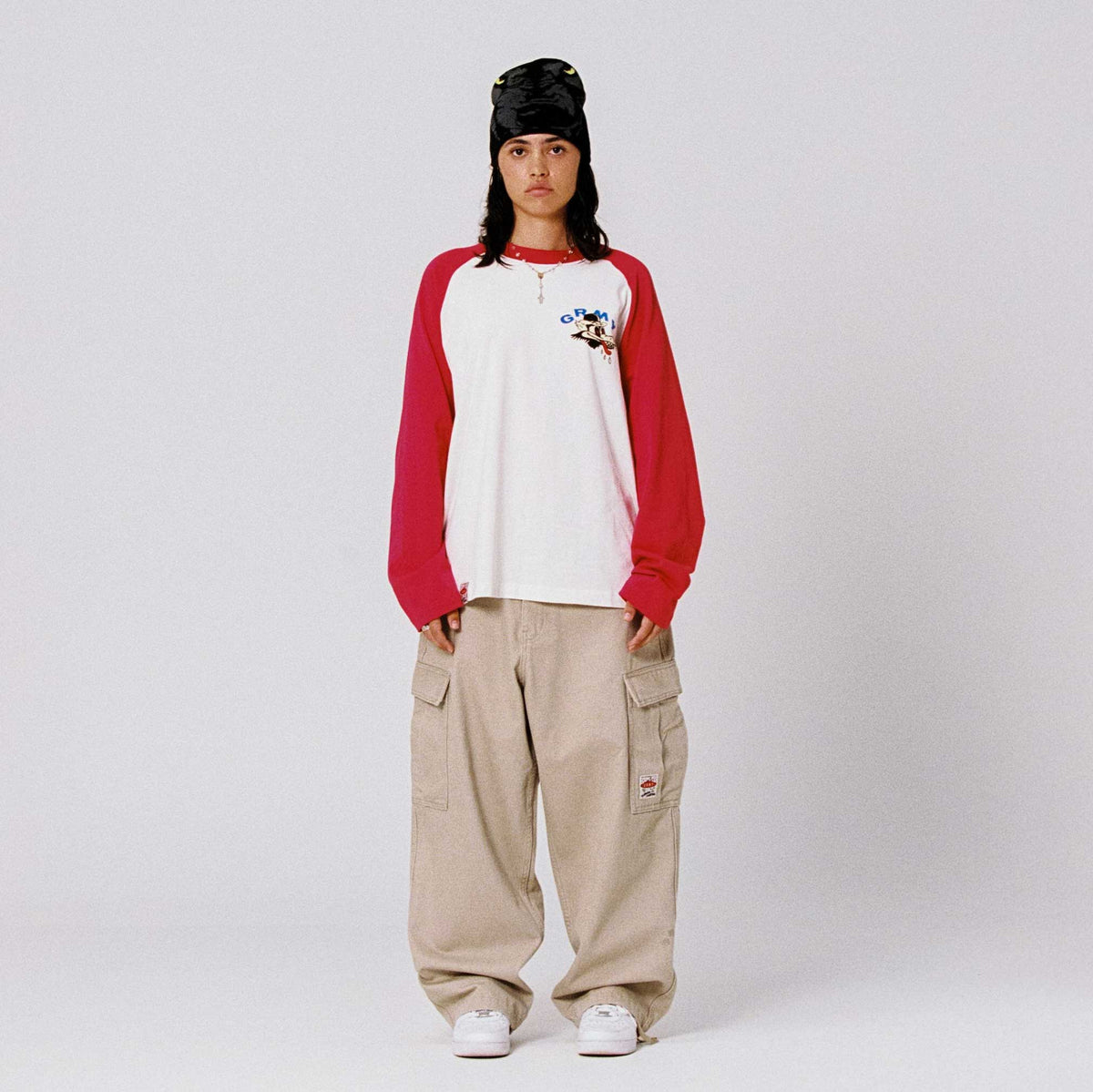 Red Wild One Raglan Long Sleeve T-Shirt