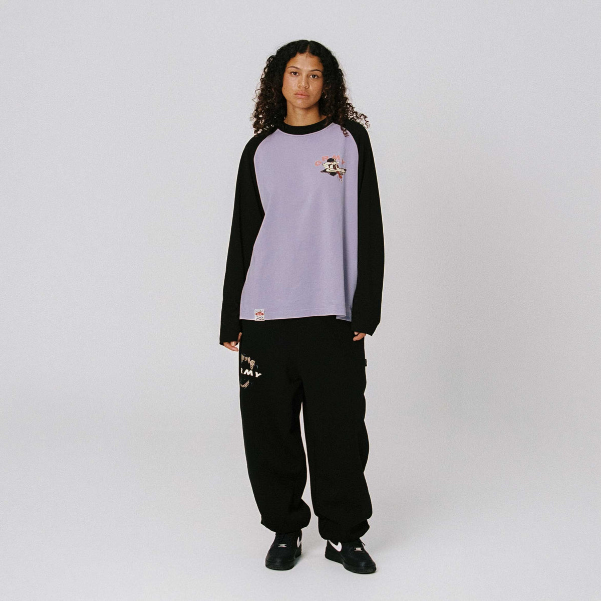 Camiseta Manga Larga Wild One Raglan Negra