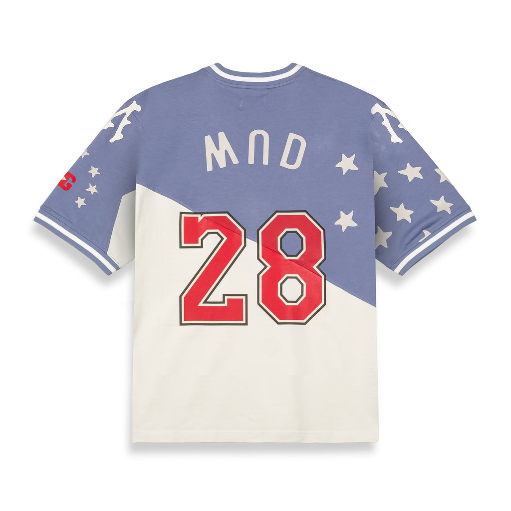 Camiseta Mud's The Residence Cuello V Oversized Azul