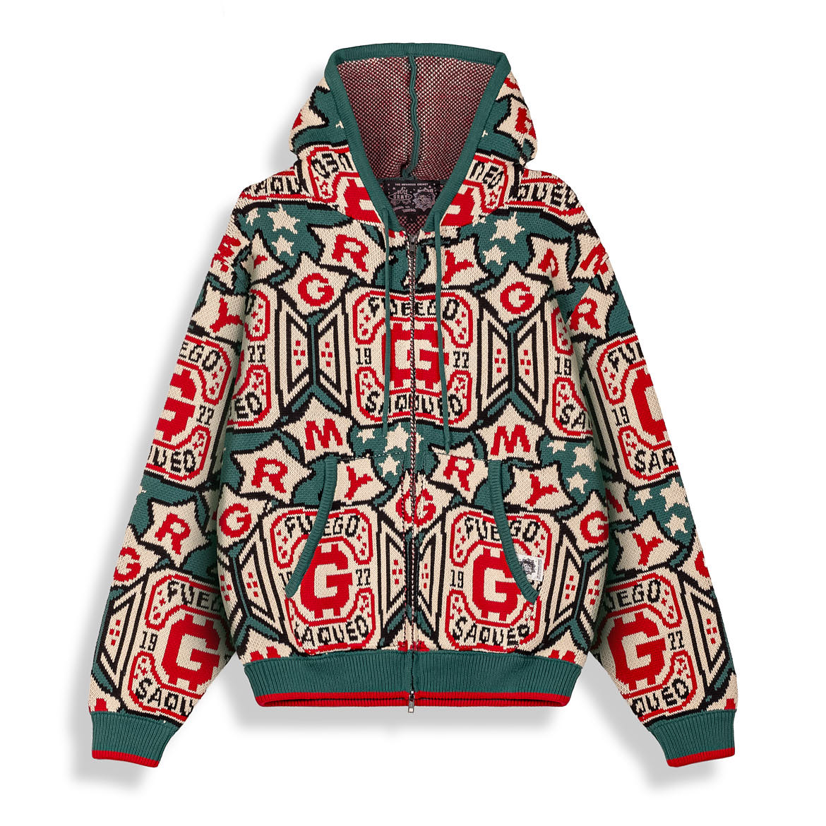 Sho Nuff Petrol Green Zip-Up Knit Hoodie