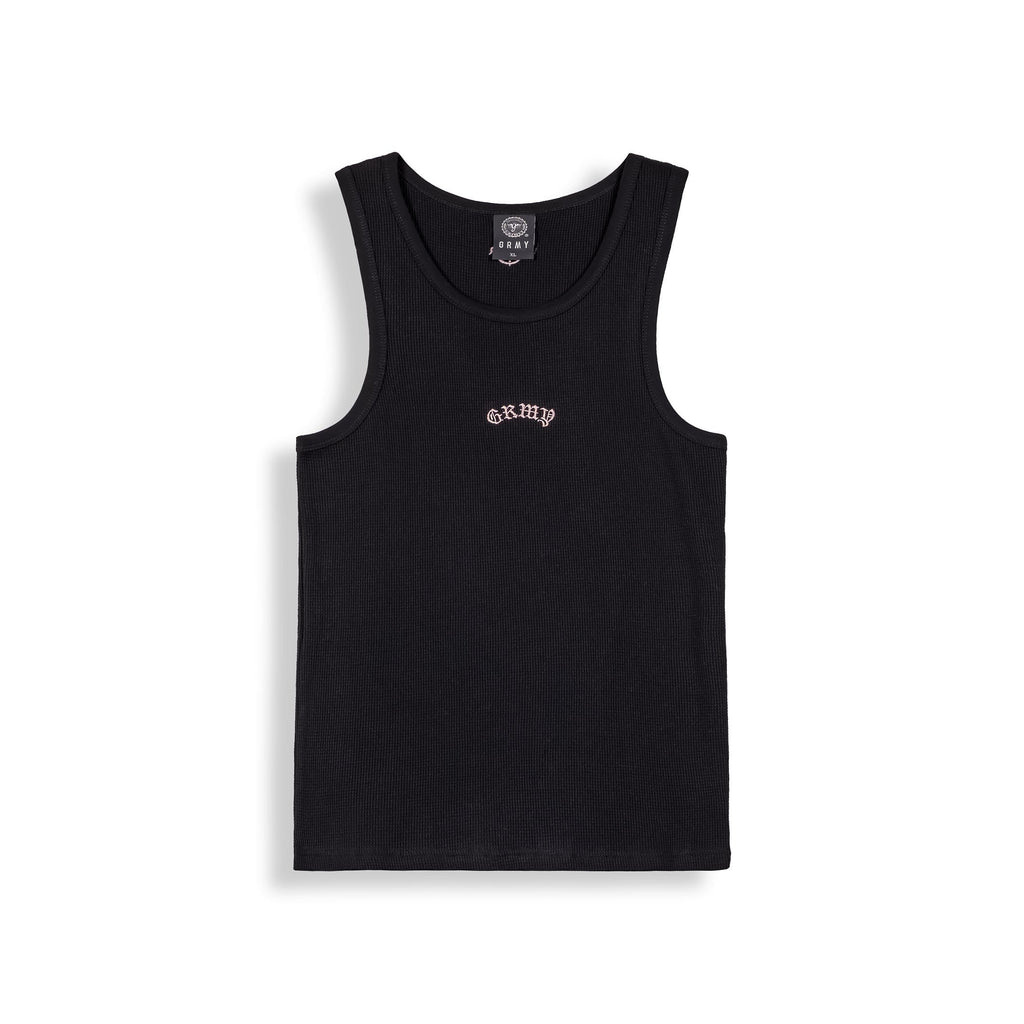Black Chief Watcher Waffle Tank Top