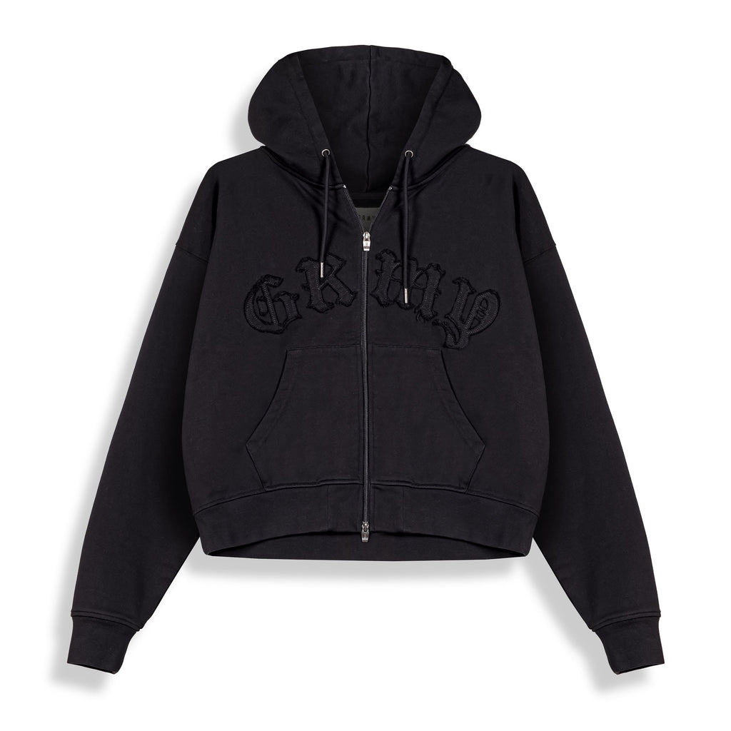 Sudadera Rise Above Ajustada con Cremallera Negra