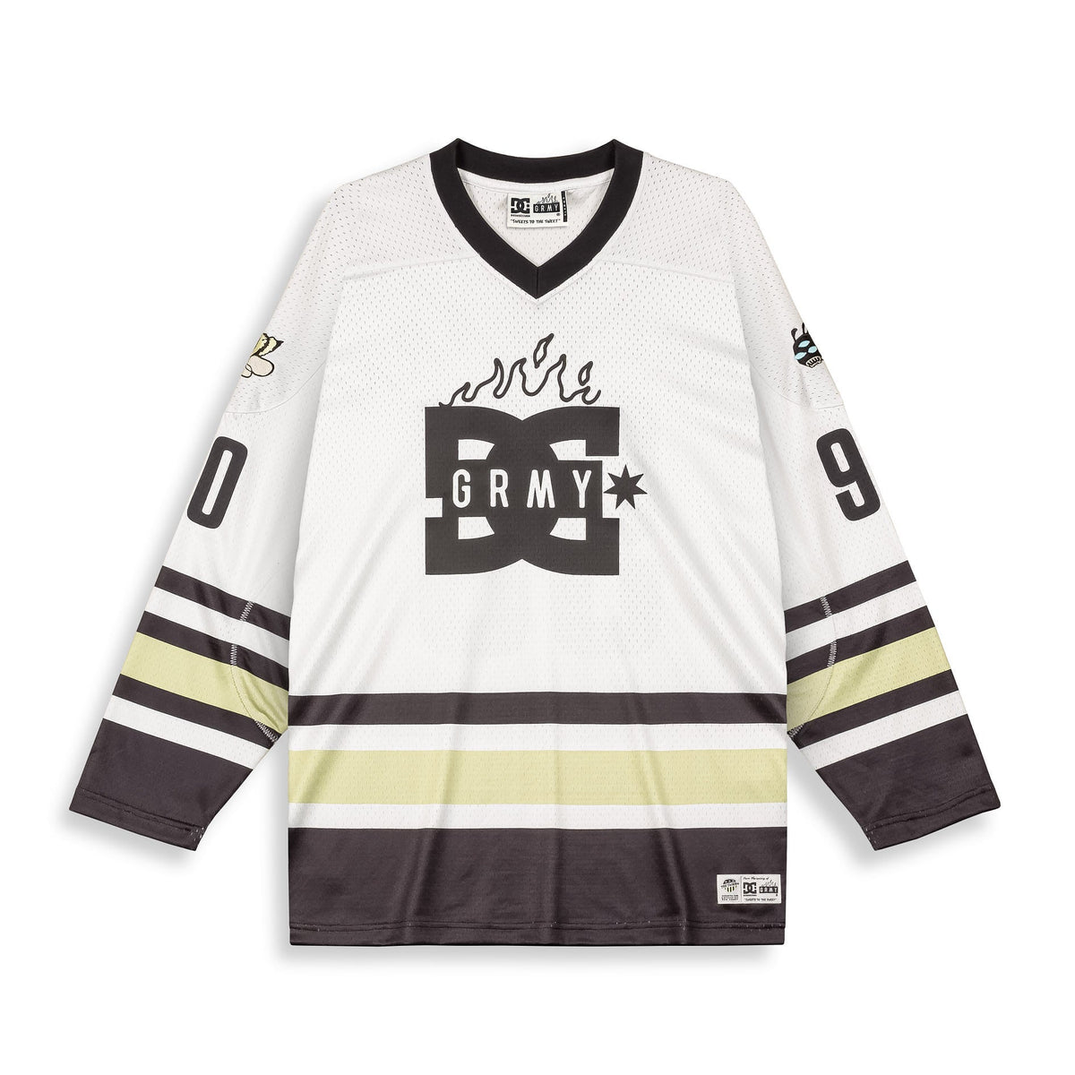 Camiseta Hockey The Swarm DC Shoes x Grimey Blanco Roto
