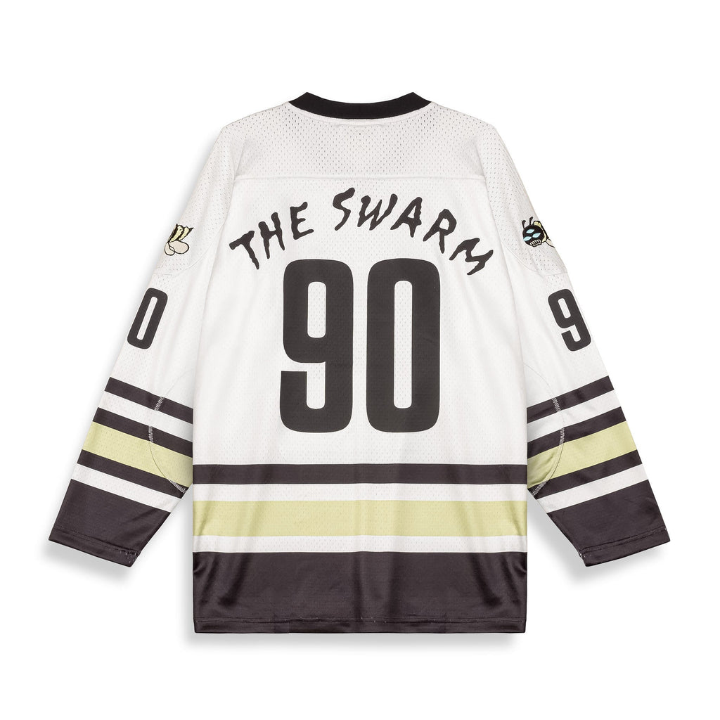 Camiseta Hockey The Swarm DC Shoes x Grimey Blanco Roto