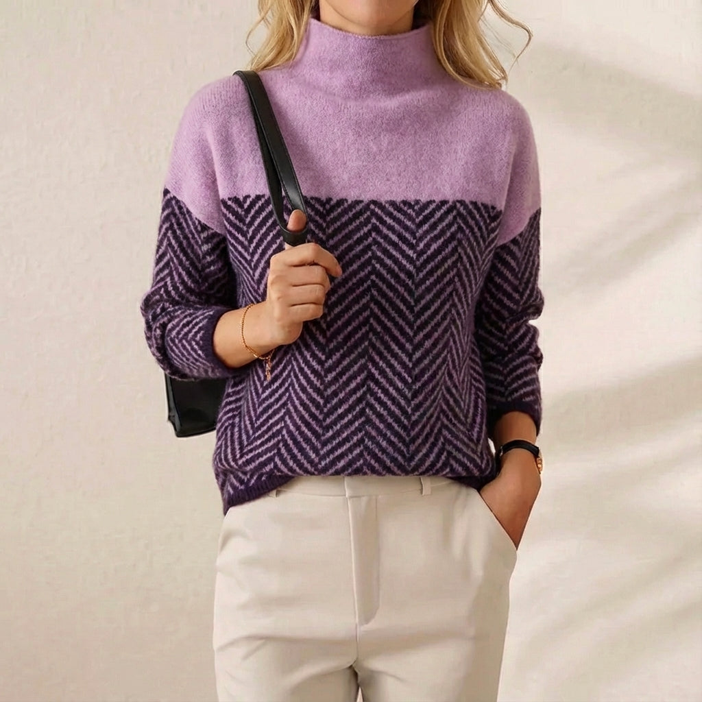 Mencía | Jersey de Cuello Alto con Zigzag