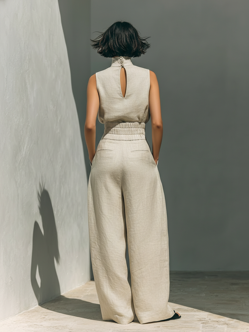 Conjunto Amara Minimalista Blusa y Pantalón Fluido
