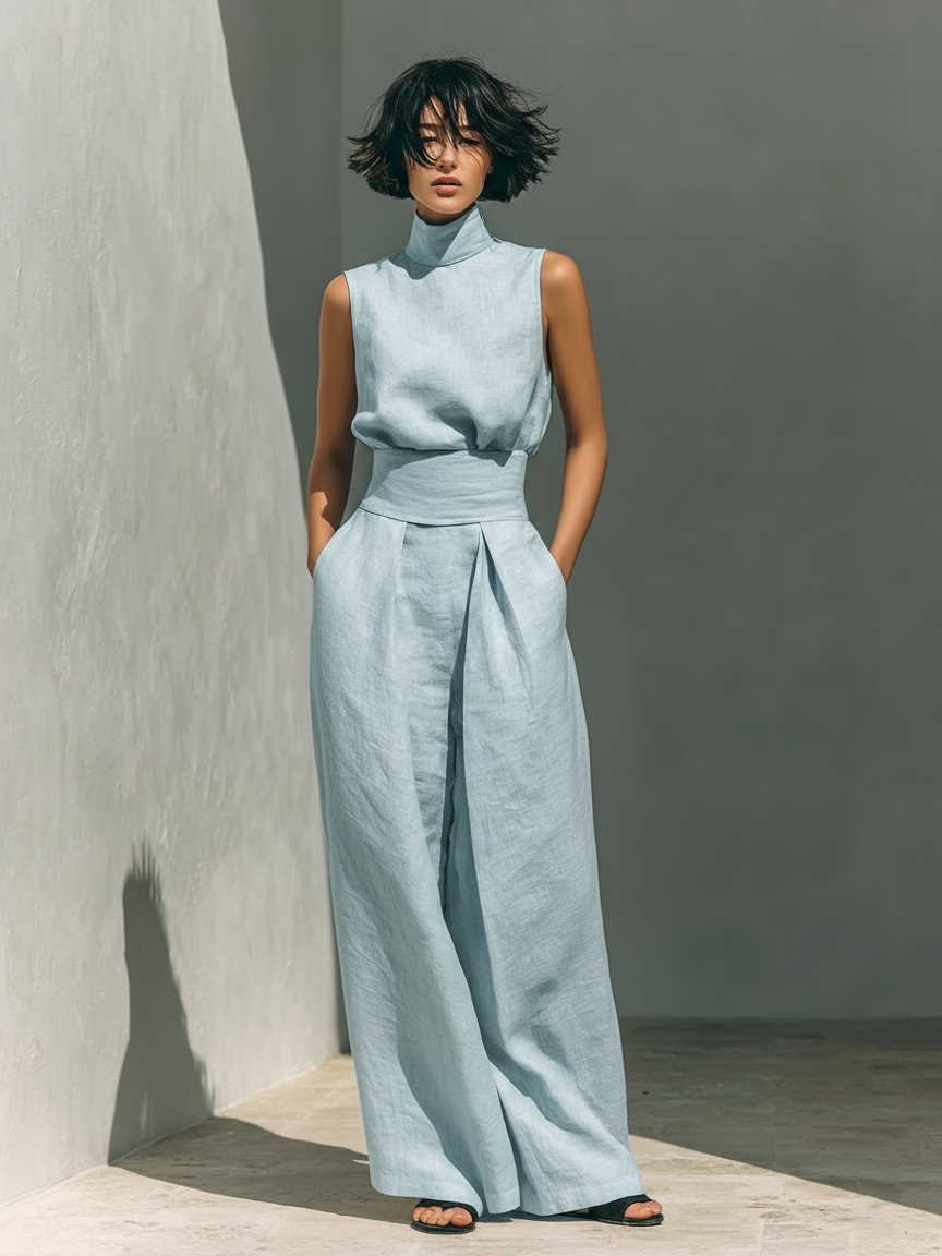 Conjunto Amara Minimalista Blusa y Pantalón Fluido