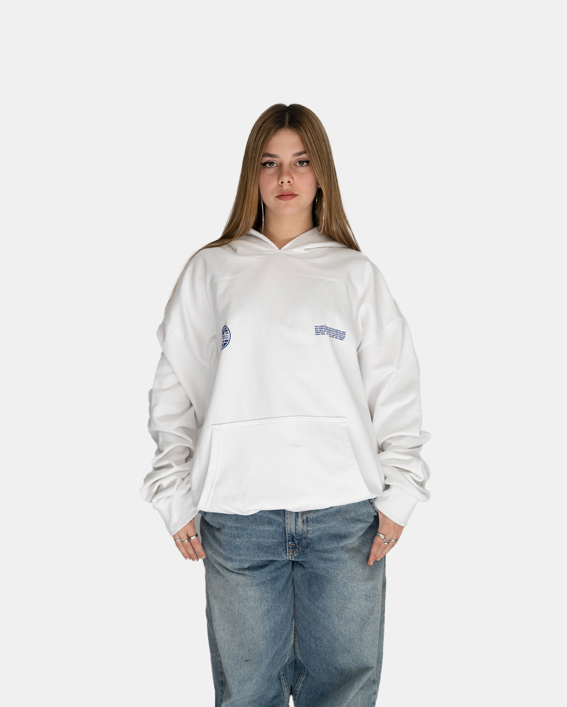 WHITE WORLDWIDE OVERSIZED SWEATSHIRT