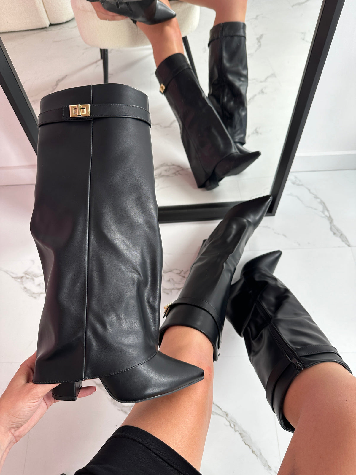 Serena | Botas de Cuero Negro