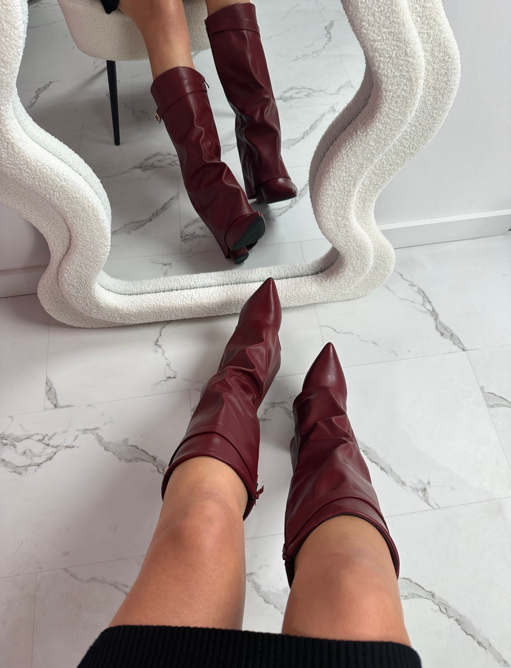 Eloise | Botas de Cuero Color Burdeos