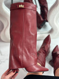 Eloise | Botas de Cuero Color Burdeos