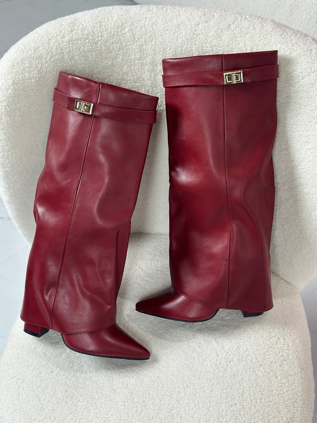 Eloise | Botas de Cuero Color Burdeos