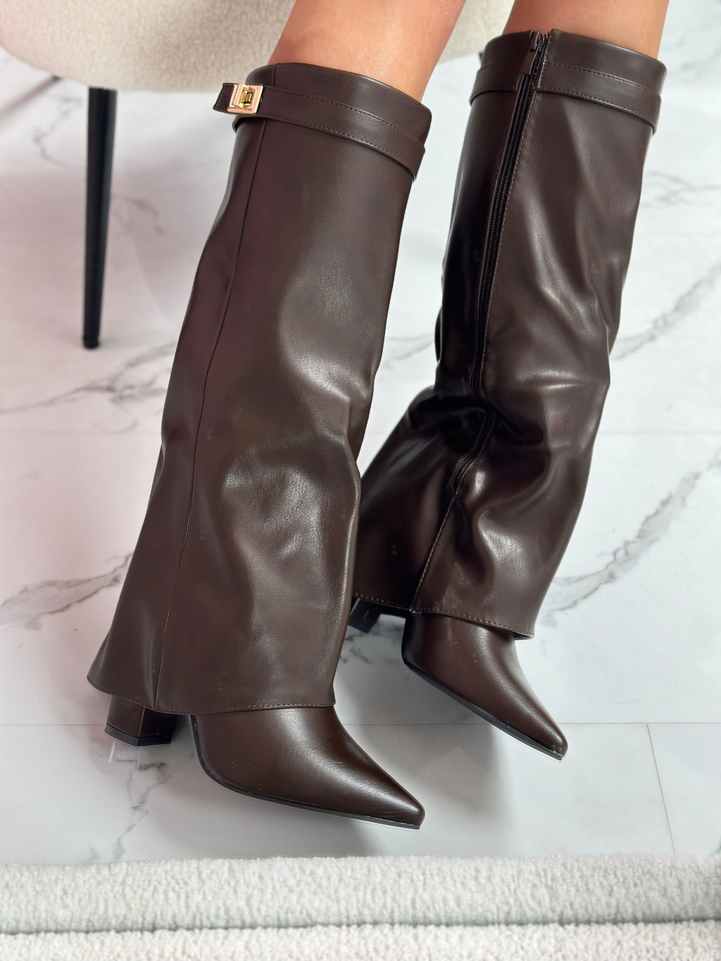 Vivienne | Botas de Cuero Marrón