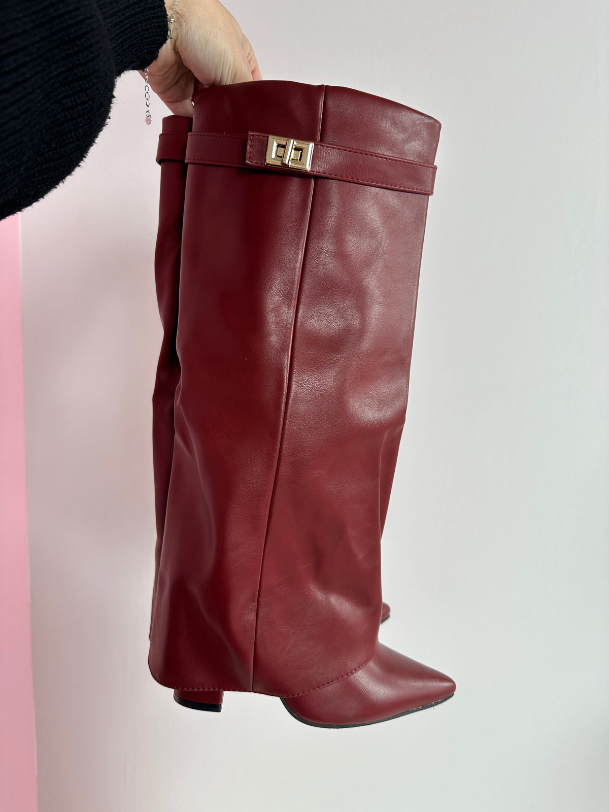 Eloise | Botas de Cuero Color Burdeos