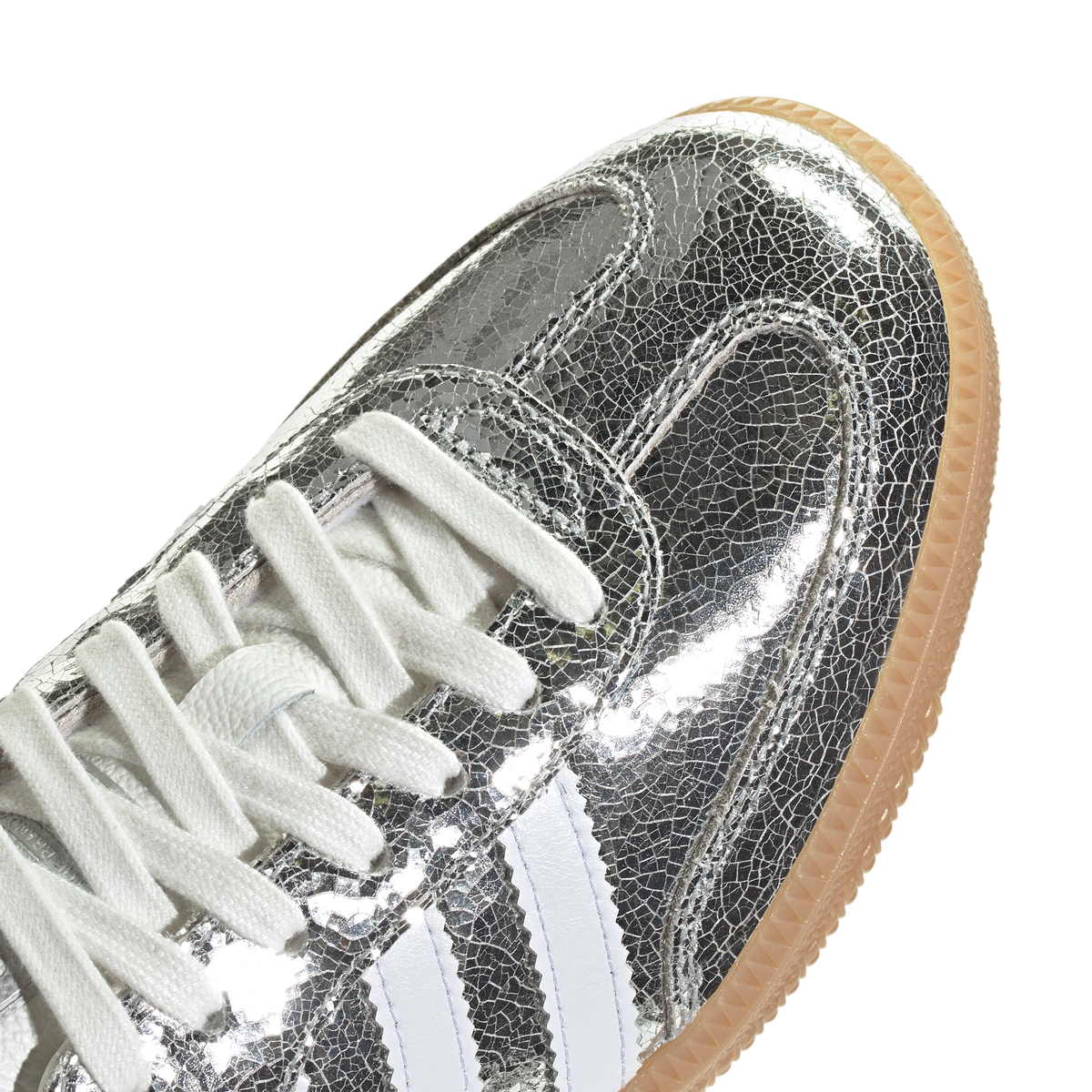 Adidas Samba OG Silver Metallic Cracked Leather