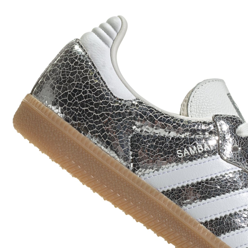 Adidas Samba OG Silver Metallic Cracked Leather