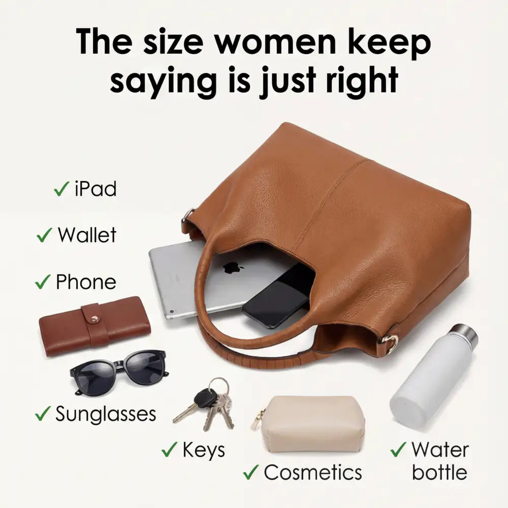 Carrina | Bolso Hobo de Cuero Suave de Diario